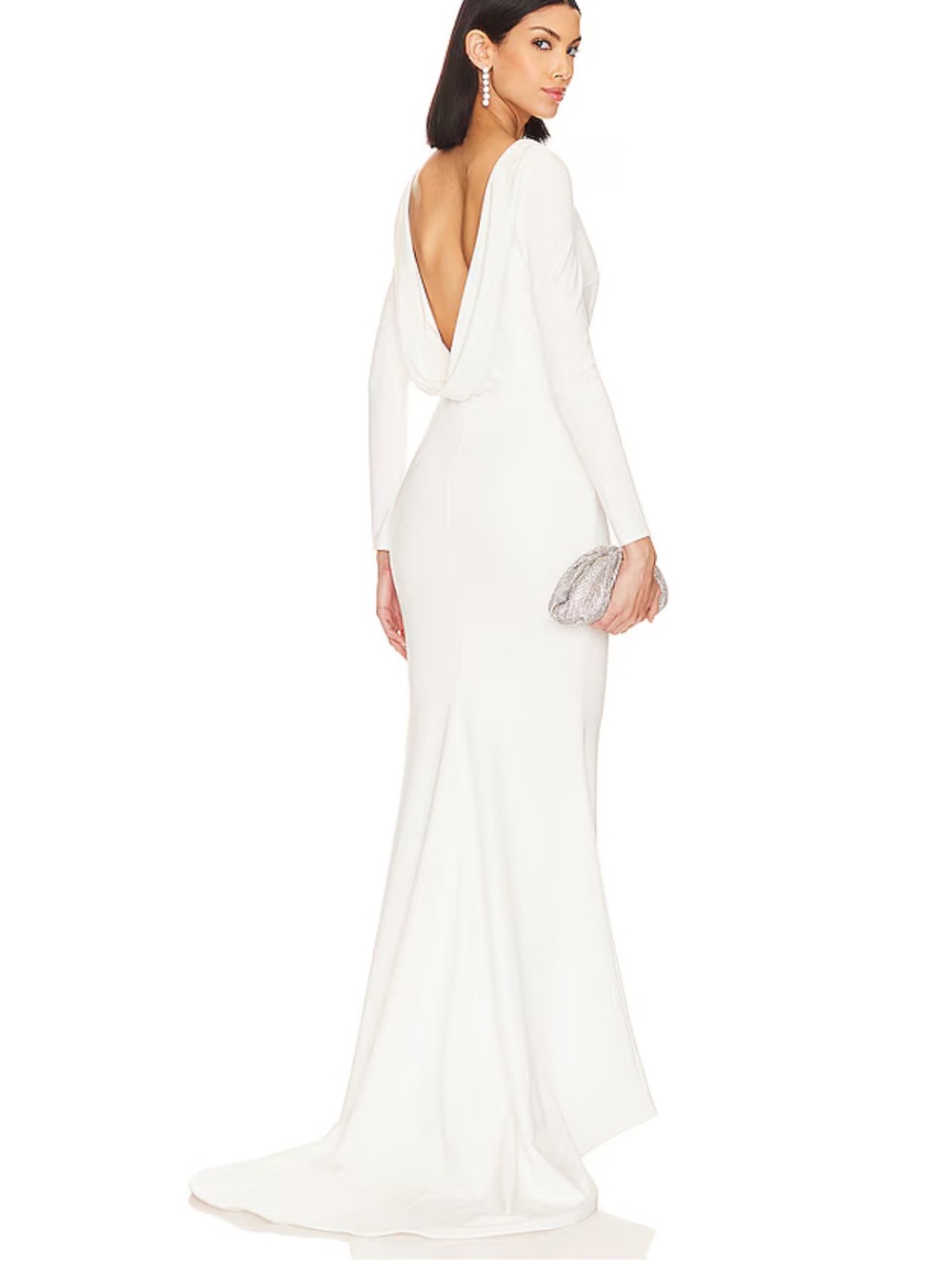 Katie May Ivory Backless Draped Gown
